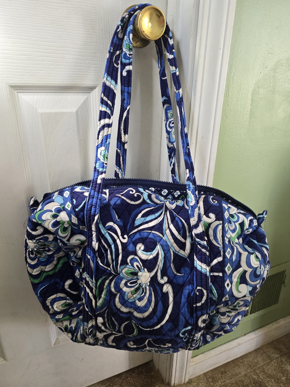 Vera Bradley Navy Floral Quilted Mini Tote